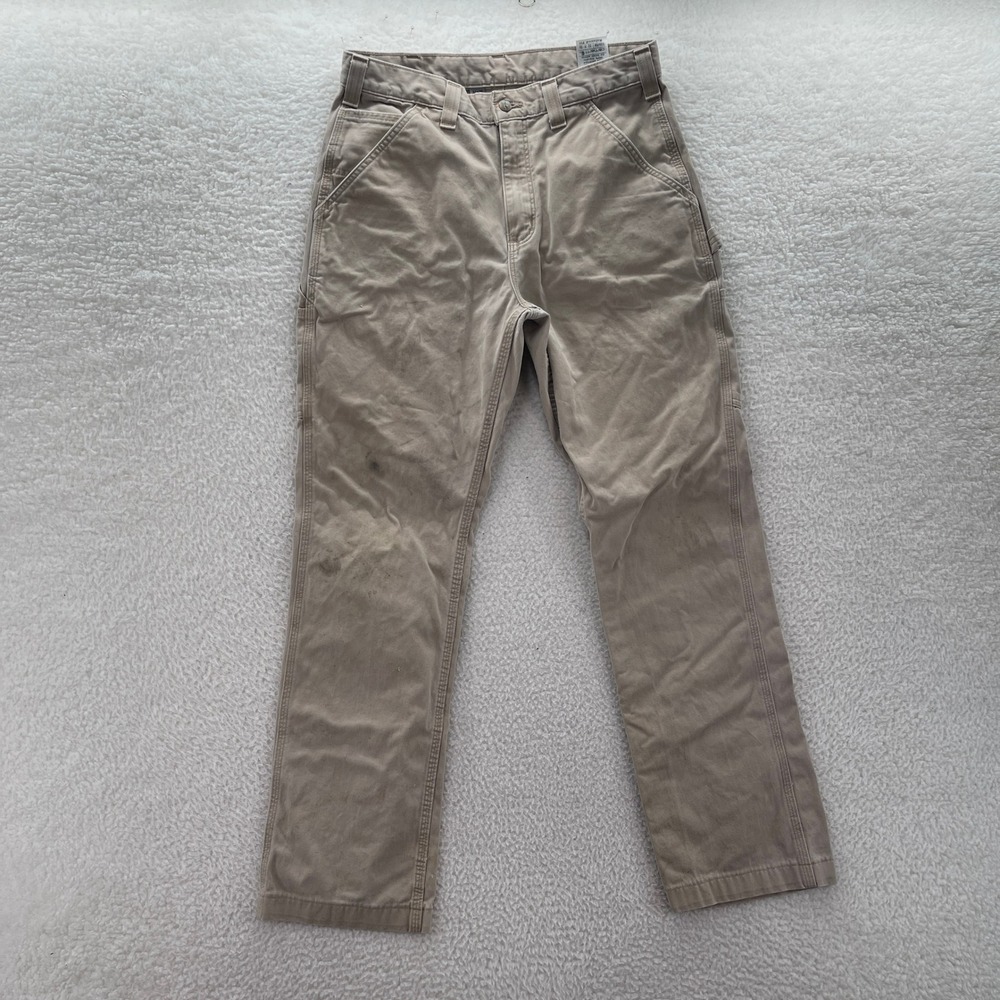 Carhartt Pants Mens 32x32* Beige B324 Dungaree Canvas Workwear Carpenter